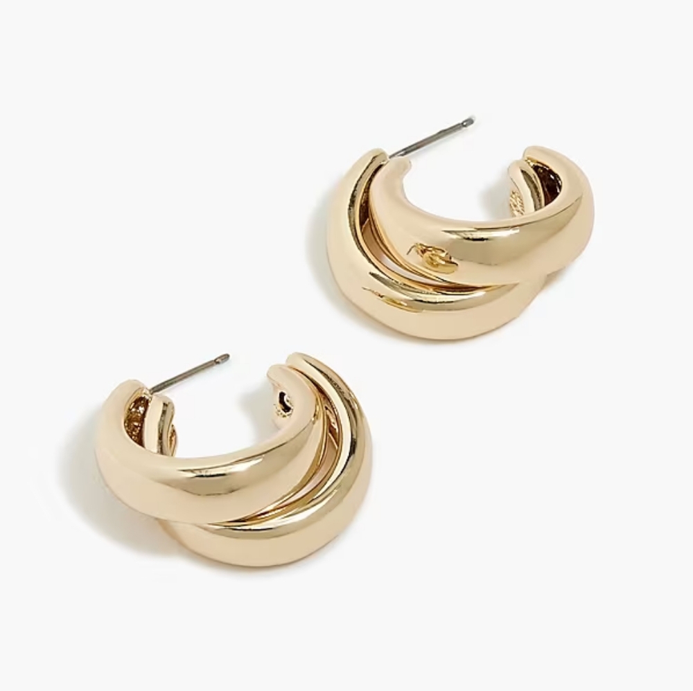 J.Crew double hoop earrings, gold